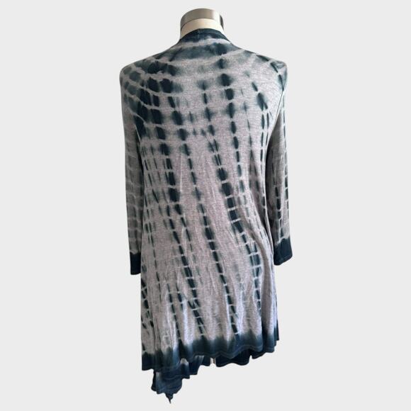 Fenn Wright Manson Open Front Cardigan Tie Dye Blue Medium Rayon Spandex - Picture 5 of 7